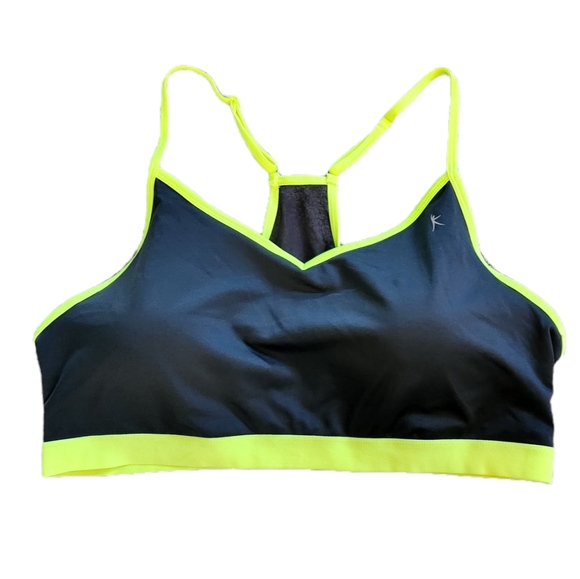 Danskin Now NWT Racerback Lime Green and Black Sports Bra Women's Size XXL